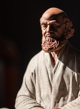 正品久茶造中式禅意达摩师摆件创意陶祖瓷人物工厅艺品家居客桌装