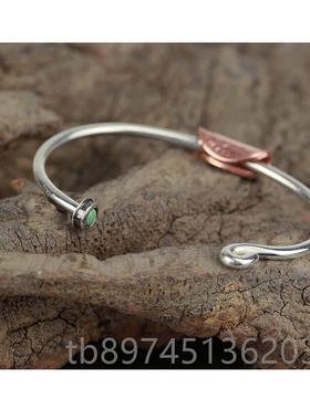 正品牛钝N日本匠W人手镯1石9世纪流浪者币摩根银松手镯 币925纯银