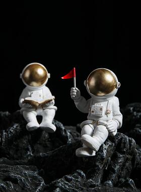 北欧创意宇航员摆件客厅电视柜酒柜书架装饰品男生房间床头柜布置