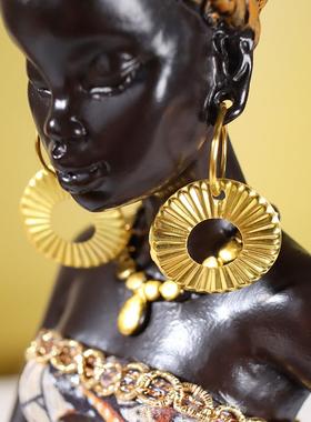 非洲部落异域风情摆件客厅玄关酒柜创意家居装饰黑人女人复古摆件