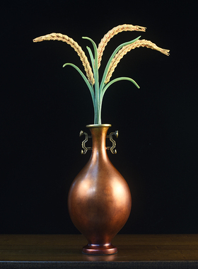 全铜岁岁平安麦穗大麦黄铜摆件