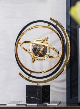 “旋转的世界”轻奢大理石家居环球客厅装饰柜高端现代办公装饰