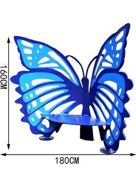 户外园林景观雕塑铁艺蝴蝶椅摆件公园社区草坪创意小品样品屋展示