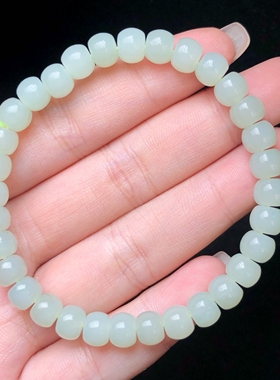 云上叙28 DS34503 和田玉手串-多样性发其一-5*6.5mm （甄选）