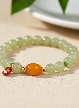 云上叙15 DS47338-和田玉单圈手串-多样性发其一-7.5mm（甄选）