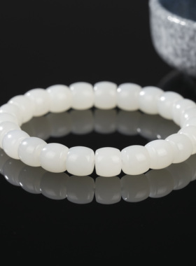 云上叙17 DS24761-和田玉单圈手串-多样性发一件-约9x8mm（甄选）