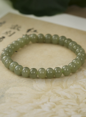 云上叙12 DS88928-和田玉手串-多样性发其一-4.5x7.5mm（甄选）