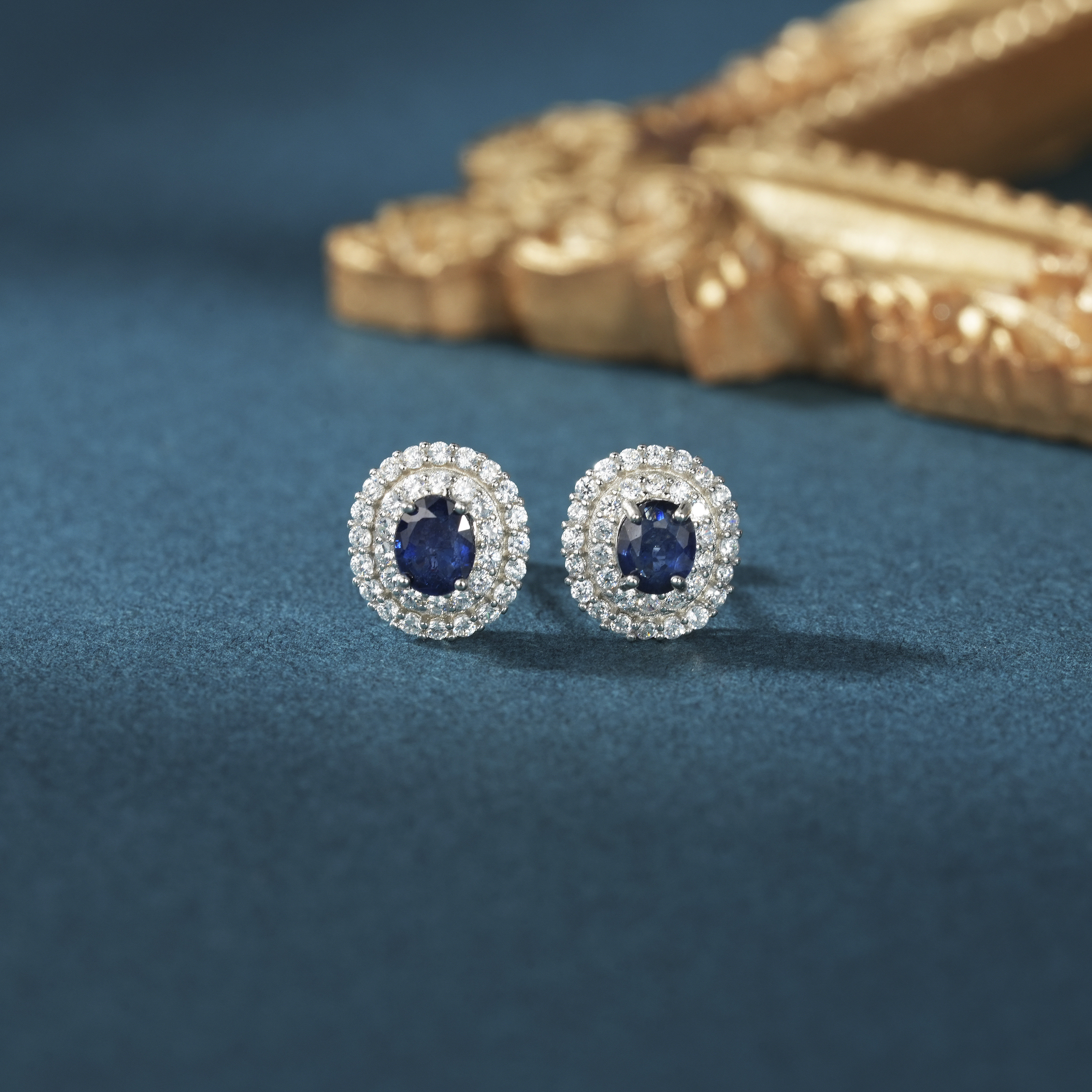 云上叙25 DS06598 蓝宝石耳钉-多样性发其一-4.5*3.5mm（甄选）,淘宝优惠券,粉丝福利购,淘宝优惠卷