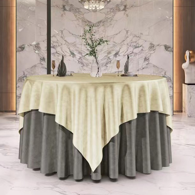 酒店桌布布艺欧式餐厅饭店大圆桌餐桌布方桌桌布圆形台布家用定制 - 图1