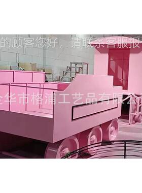 定81734制圣元旦新年拍商场酒店装饰小火车 诞红照网火车道具