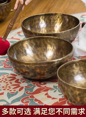 尼泊尔手工素问颂钵打击乐器音碗瑜伽静心音疗铜碗小众民乐打击