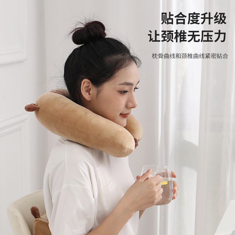 卡皮巴拉水豚U型枕旅行t护颈枕头可爱午睡颈椎靠垫学生生日礼物,淘宝优惠券,粉丝福利购,淘宝优惠卷