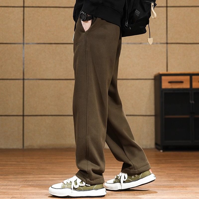 420g重磅奥粒绒运动休闲卫裤男款2025秋冬新款宽松刺绣直筒裤子男,淘宝优惠券,粉丝福利购,淘宝优惠卷