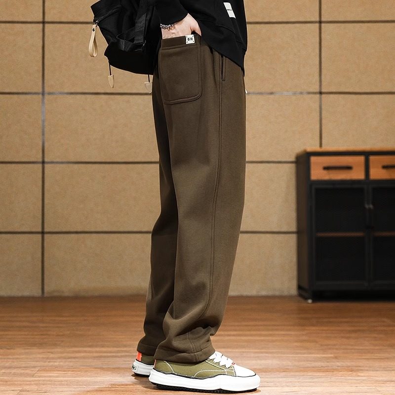 420g重磅奥粒绒运动休闲卫裤男款2025秋冬新款宽松刺绣直筒裤子男,淘宝优惠券,粉丝福利购,淘宝优惠卷
