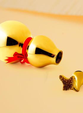 慈风阁黄铜葫芦空心开盖八卦黄铜葫芦摆件大小号家居办公桌摆设