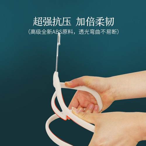 左转角透光植绒衣架防滑无痕整理师专用丝绒儿童家用挂衣衣柜收纳 - 图3