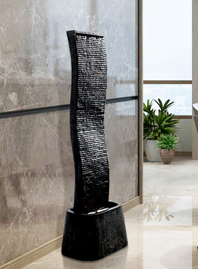 精选现代简约喷泉流水客厅玄关水幕墙风水轮水景书房装饰品电视柜