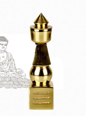 精选纯铜舍利塔如来塔五轮塔宝箧塔 佛塔装藏舍利子 五轮铜塔摆件