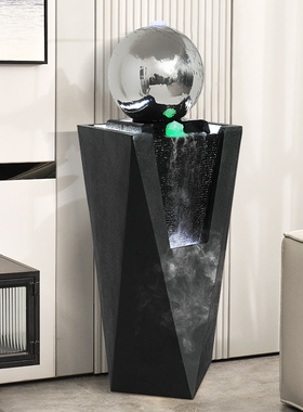 现代简约轻奢流水生财摆件客厅装饰品开业礼物风水球喷泉循环水景