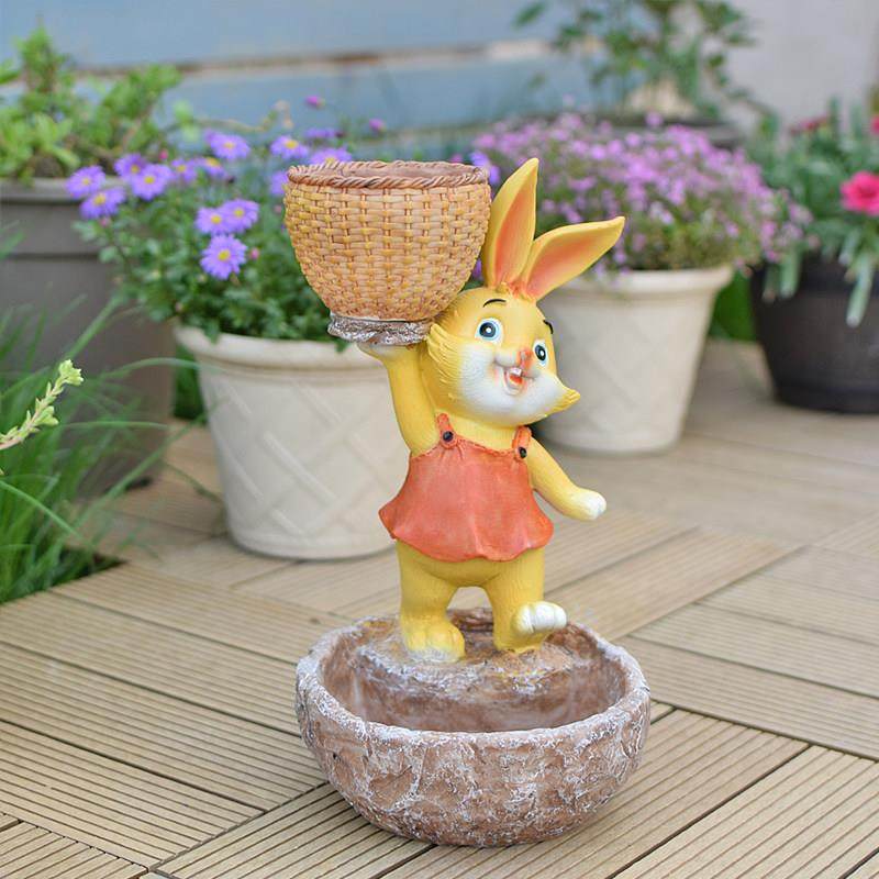 创意兔子花缸摆件卡通仿真动物多肉绿植花盆庭院户外阳台花园装饰,淘宝优惠券,粉丝福利购,淘宝优惠卷