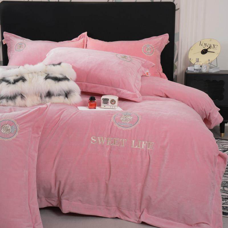 欧式高档婴儿绒四件套加厚牛奶绒冬款法兰绒毛冬季珊瑚绒加绒被套,淘宝优惠券,粉丝福利购,淘宝优惠卷