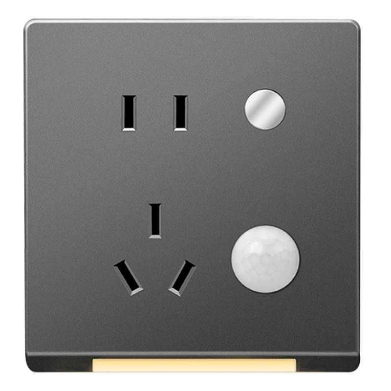 86型五孔插座带人体感应地脚灯嵌入式过道楼梯踏步夜晚led小夜灯 - 图2