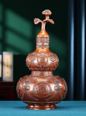 紫铜八卦葫芦纯铜摆件家居客厅玄关办公室装饰品开业乔迁礼品