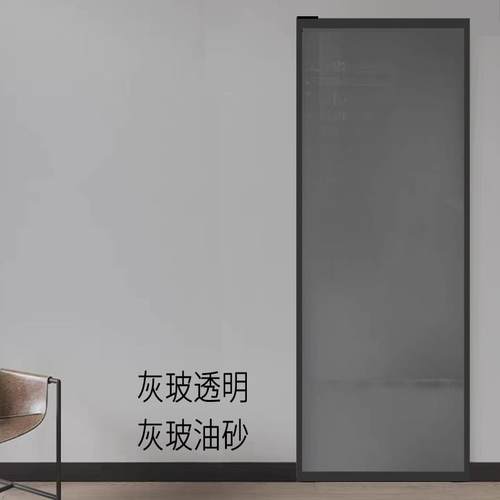 幽灵门隐形轨道无轨推拉平移门厨房厕所阳台吊轨门铝合金铝合金门 - 图1