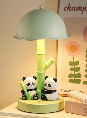可爱熊猫小夜灯创意家居卧室桌面台灯装饰摆饰解压治愈系生日礼物