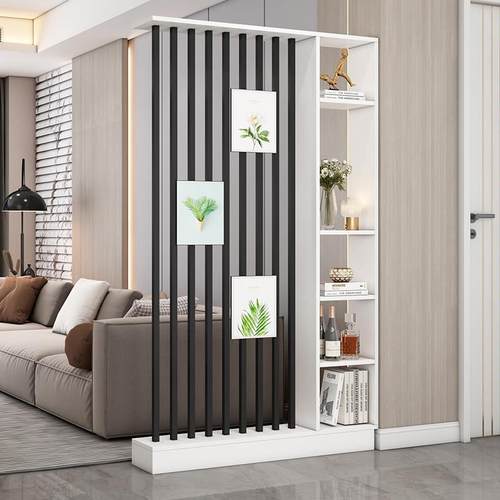 新中式屏风隔断小户型客厅家用简约现代进门遮挡创意玄关柜置物柜 - 图0