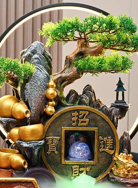 招财开业乔迁礼物假山流水喷泉摆件客厅前台店面葫芦风水轮循环水