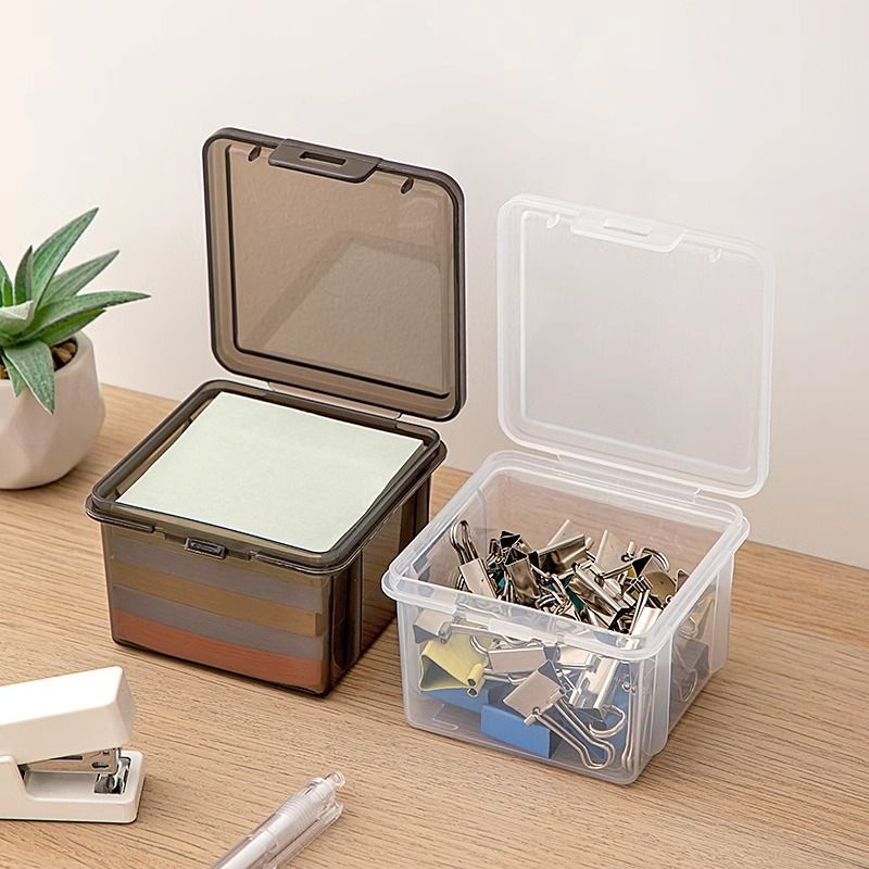 小型收纳盒办公室透明杂物分类盒子抽屉分格手帐胶带夹子饰品储物 - 图0