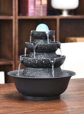 八方来财风水轮流水摆件循环水办公桌装饰客厅桌面招财喷泉风水球