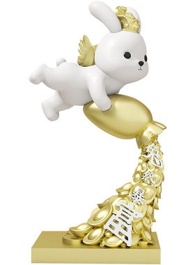 创意兔然暴富摆件客厅酒柜家居装饰品店铺招财公司店里办公室桌面