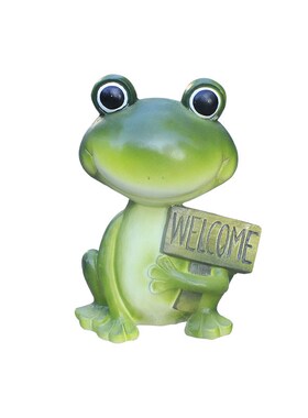 卡通青蛙摆件户外欢迎雕塑花园装饰庭院仿真动物幼儿园林创意布置