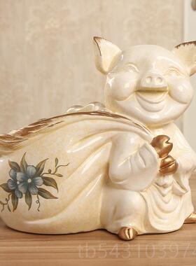 正品放钥匙收纳盒门口鞋居柜摆件北欧招财猪厅意家装饰现创客代简