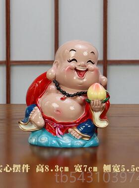 正品临厅五福门佛笑可爱弥勒佛摆件客办公室书房装饰品创意桌面摆