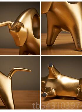 正品轻奢高档牛摆件酒柜艺电视室柜装饰品办公展家居客厅示柜工品