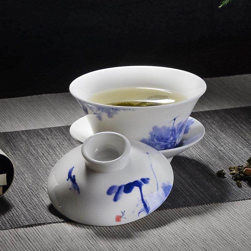 华光国瓷 三才茶盖碗骨瓷大号泡茶碗带盖子盖碗礼盒送礼 优雅茶盖,淘宝优惠券,粉丝福利购,淘宝优惠卷