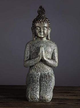 新中式现代禅意树脂佛像摆件如来佛祖佛头家居玄关释迦牟尼招财