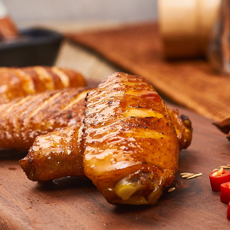 来伊份BBQ风味鸡翅中500g香烤味烤翅膀鸡肉制品小包散装休闲零食,淘宝优惠券,粉丝福利购,淘宝优惠卷