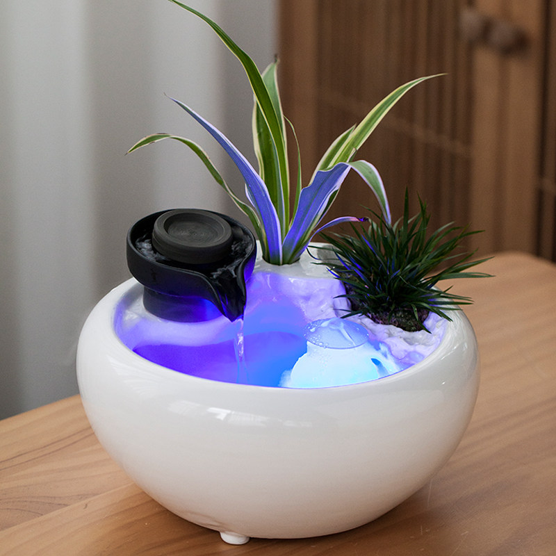 精选陶瓷流水摆件盆栽水培家居水景招财办公桌面客厅喷泉鱼缸乔迁,淘宝优惠券,粉丝福利购,淘宝优惠卷