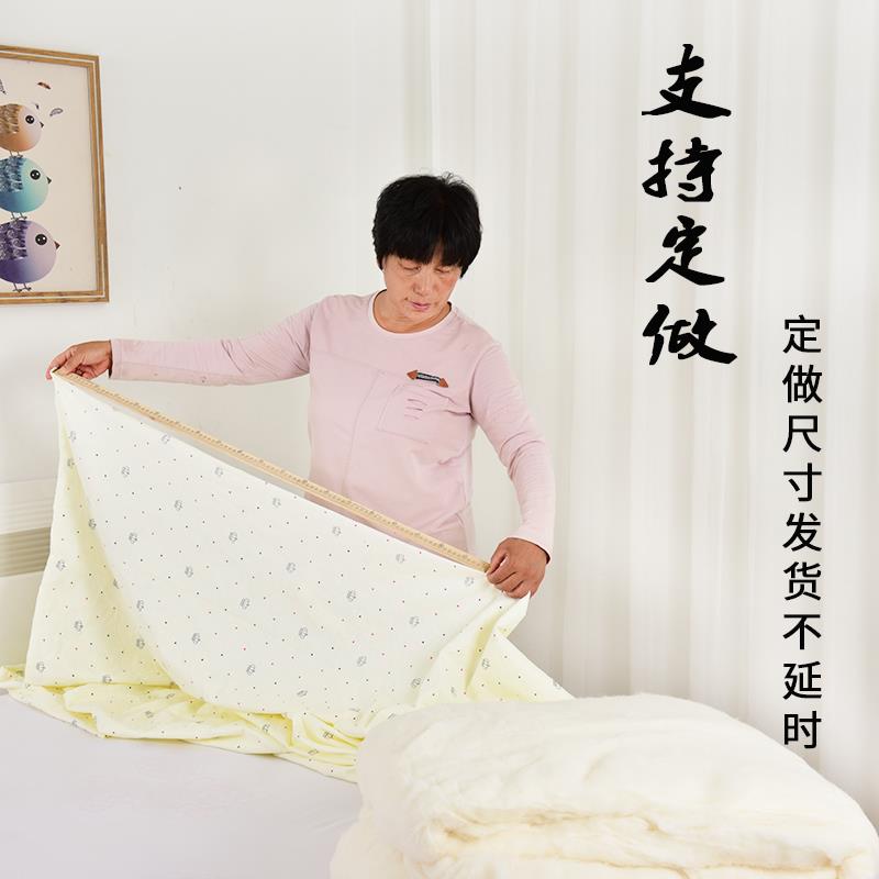 定做棉花被子纯手工棉被山东被褥春秋被单人双人棉胎床垫被芯冬被 - 图2