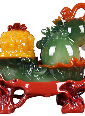 精选招财葫芦金蟾摆件 风水吉祥家居客厅装饰工艺礼品开业收银台