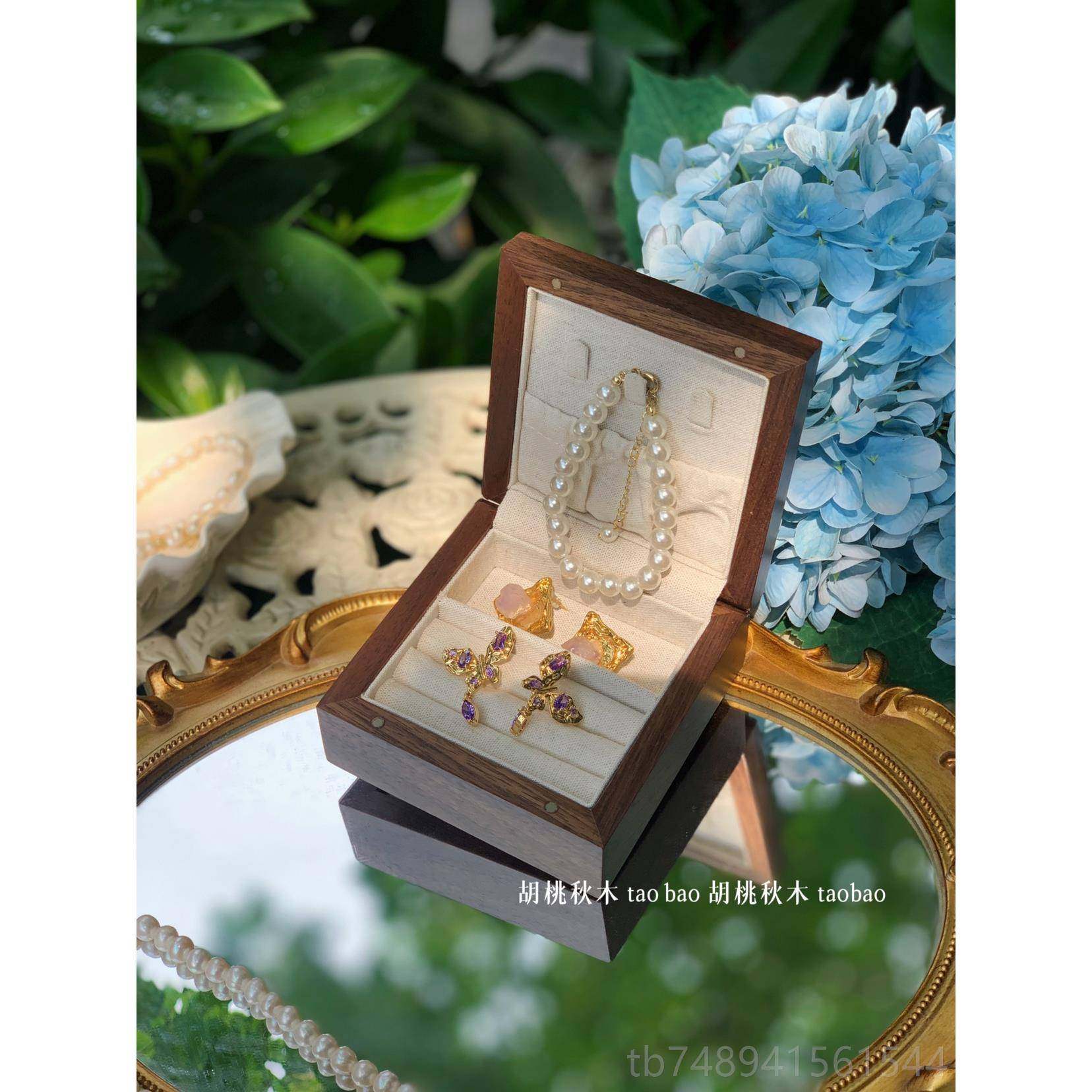 正品便携耳饰木质首饰链饰盒项耳钉耳戒指发环收纳盒,淘宝优惠券,粉丝福利购,淘宝优惠卷