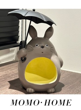 精选MOMO 龙猫收纳摆件入户门口玄关钥匙收纳托盘家居客厅装饰品