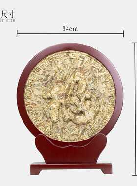 蕲春艾灸文化工艺品三年陈福字艾叶饼摆件艾灸馆开业礼品艾饼摆件