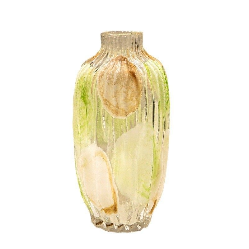 粉蓝色波点网红花瓶条纹透明玻璃艺术水培大肚插花器餐桌装饰摆D&,淘宝优惠券,粉丝福利购,淘宝优惠卷