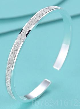 高档苏州银楼足银99 9镯女 时尚年轻款足银镯子 生日送女生日礼手