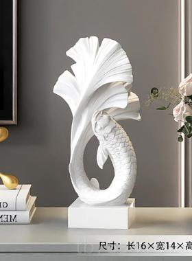 高档年有余办公玄室桌饰面摆件工艺品客厅入户关壁龛装乔迁年开业